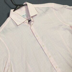 Stenstroms Shirt Men's 17 43 Pink Cotton Stretch Fitted Body Long Sleeve Button